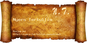 Nyers Tertullia névjegykártya